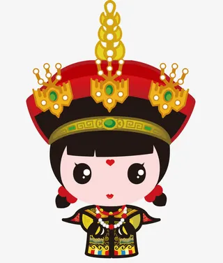 招财童子Q版卡通人物皇后免抠