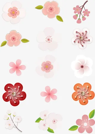 春季花瓣盛开集合免抠