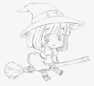 魔法女孩骑扫把免抠