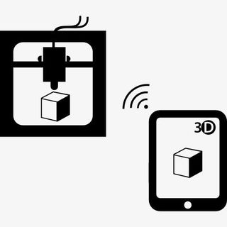 打印3D打印机与平板电脑或手机图标免抠
