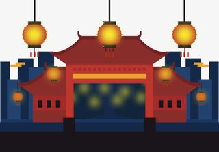矢量中国风建筑免抠