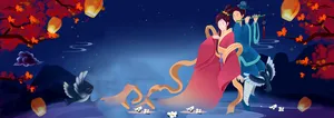 传统七夕浪漫情人节中国风蓝色背景高清