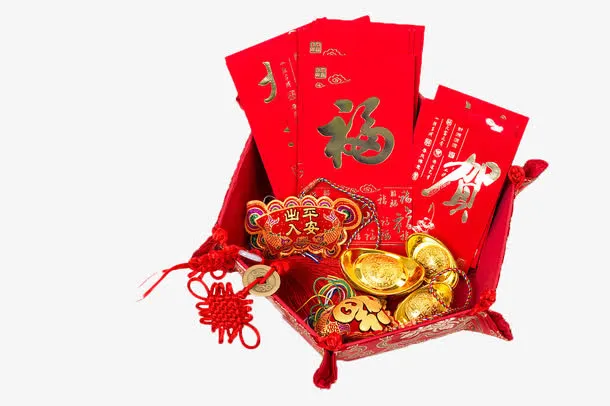 中国春节手工饰品排列免抠