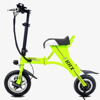 荧光绿折叠电动车单人车免抠