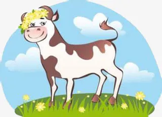 卡通奶牛图案免抠