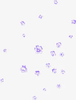 手绘紫色唯美洒落花朵免抠