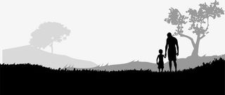 高清水墨父亲节效果免抠