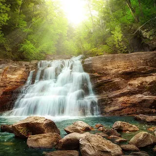 高清瀑布石头背景高清