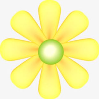 黄色卡通春天完美花朵免抠