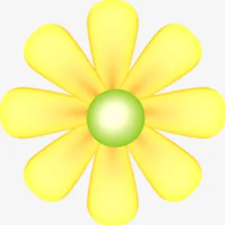 黄色卡通春天完美花朵免抠