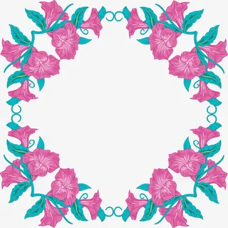 紫色清新美丽花环免抠