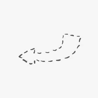 墨迹左指向虚线箭头免抠