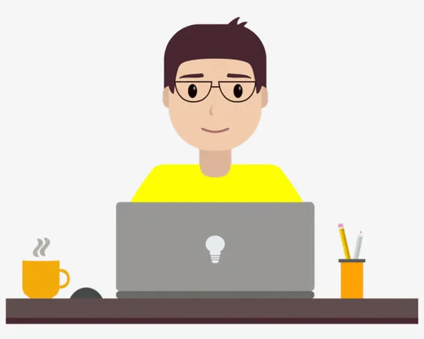 扁平化元素玩电脑免抠