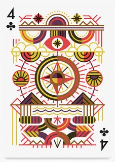 创意的成套扑克牌草花4免抠