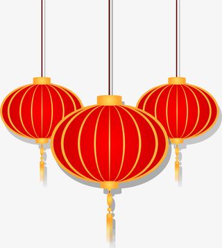 春节红色灯笼挂饰免抠