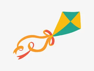 简单双色风筝免抠