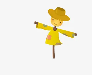 卡通稻草人免抠