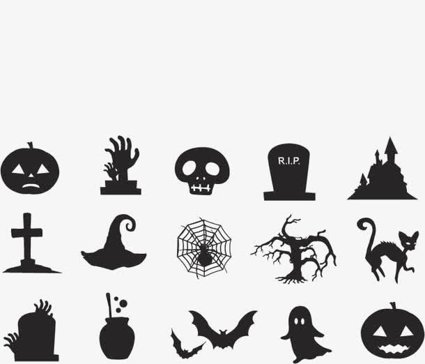 万圣小元素 剪影免抠