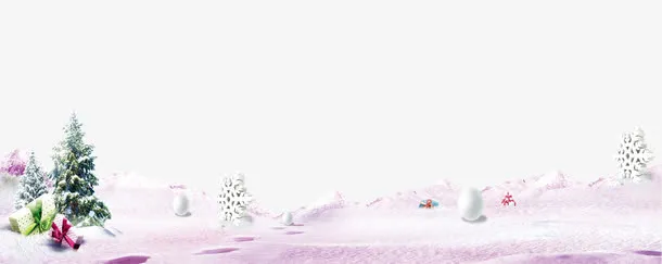 圣诞季雪景免抠