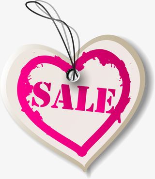 爱心促销折扣吊牌免抠