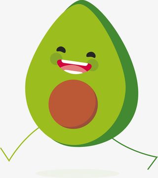 欢乐奔跑的牛油果免抠