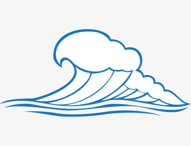 蓝色水波纹免抠