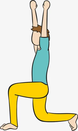 卡通弓步走免抠