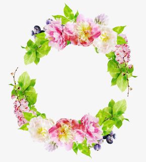 缤纷花环免抠装饰花纹元素