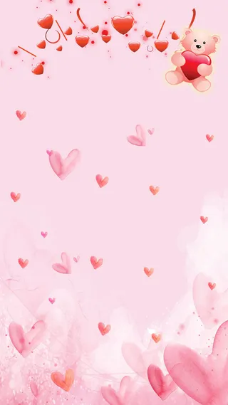 粉红色爱心图案情人节背景图高清