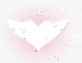 唯美精美炫光心翅膀星星标题栏免抠