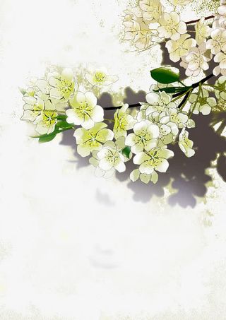 唯美古风水彩插画免抠