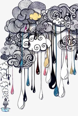 花纹云朵装饰素材免抠