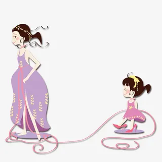 穿着母女装的母女免抠