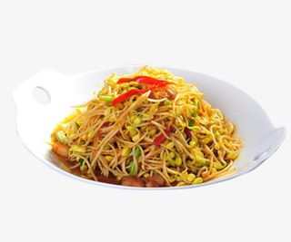 盘子里的美食炒菜黄豆芽免抠