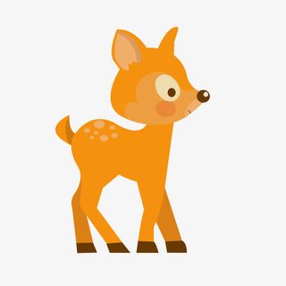 梅花鹿卡通手绘素材免抠