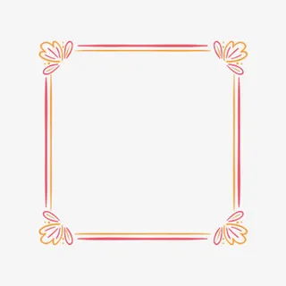 红色简约方形边框免抠