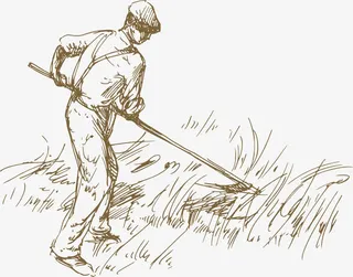 手绘线稿庄园农牧素材免抠