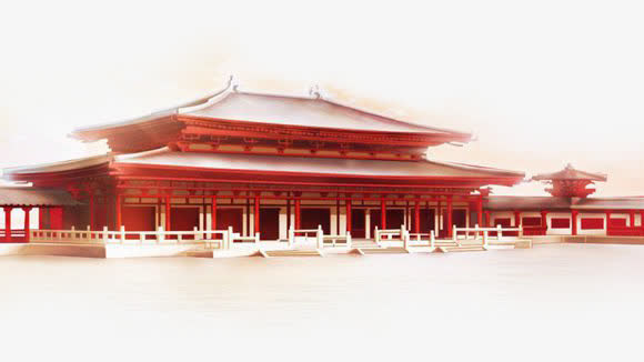 唯美中国古风插画免抠