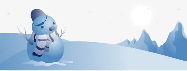 冰天雪地雪人免抠