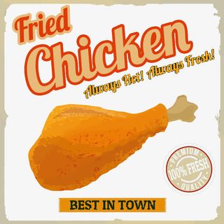 复古炸鸡海报矢量素材免抠