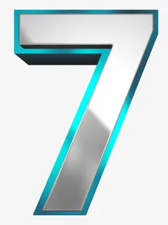 金属效果数字7免抠