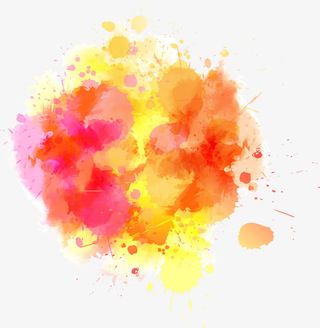 手绘色彩碰撞墨迹梦幻免抠