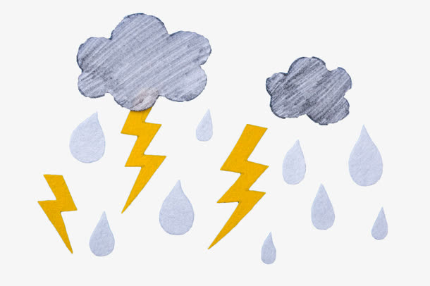 手绘乌云雷雨免抠
