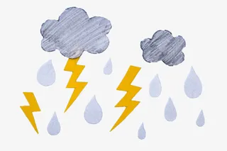 手绘乌云雷雨免抠