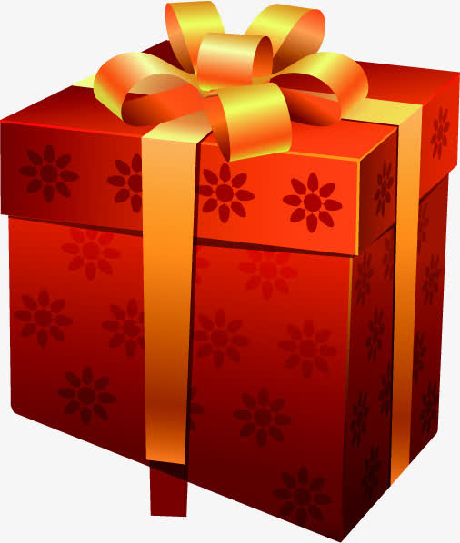 红色礼盒卡通送礼装饰免抠