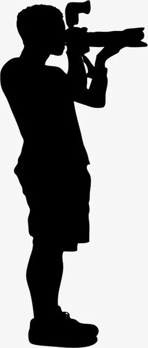 长焦镜头记者剪影免抠