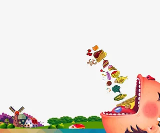 张嘴吃食物免抠