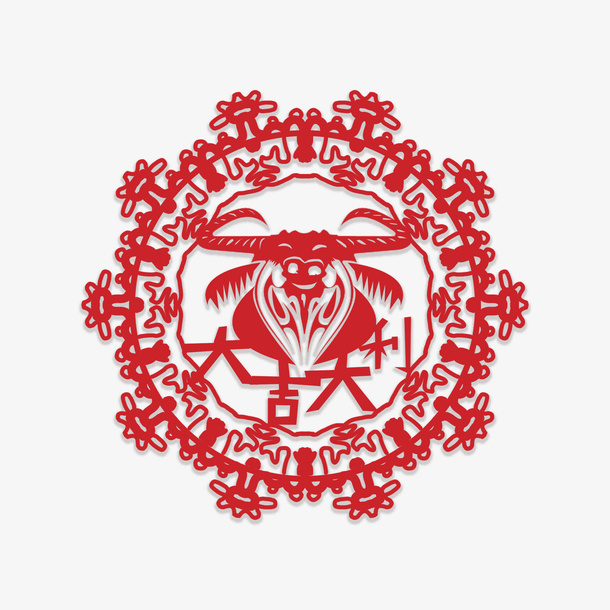 新年剪纸免抠