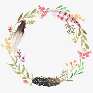 手绘卡通装饰花草装饰海报设计免抠