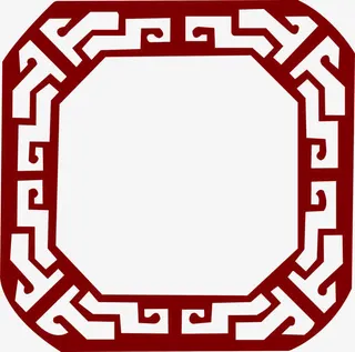 红色中国风版边框免抠